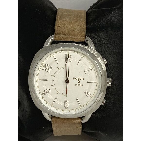 Fossil FTW1200 Women's Sand Leather Silver Analog Dial Hybrid Smartwatch XX706 - Picture 3 of 12